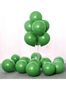 50 Flat Colored Bladder Balloon 9 Inch Round Ball Balloons Decoration Party Birthday Tea Reveal Arch - Dark Green - View 4