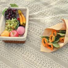 1 pieza Estera de picnic de encaje de jacquard de estilo boho con borlas y calado