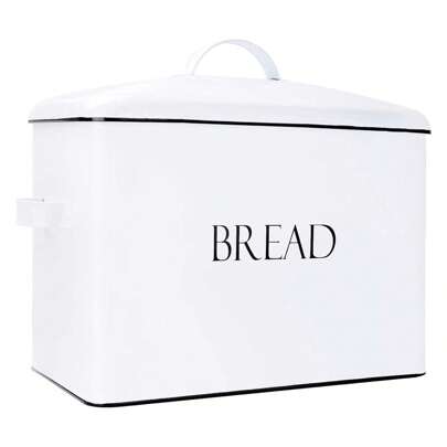 Farmhouse Extra Large Bread Box For Kitchen Countertop | White Bread Box With Fitted Lid | Vintage Bread Storage Container For Kitchen | Best Farmhouse Bread Box Countertop Gift