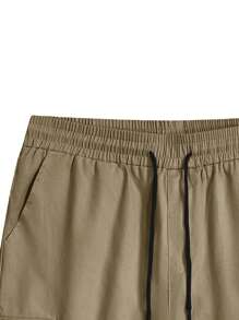 Classic Cargo Shorts, Men's Casual Multi-Pocket Drawstring Waist Cargo Shorts For Outdoor Wear In Summer, Bermuda Shorts