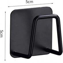 Soporte de esponja de acero inoxidable, organizador de fregadero sin taladrar, rejilla de drenaje de esponja, soporte de estropajo de cocina, estante colgante para trapos de cocina, color negro