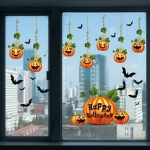 1 Set - Halloween Heim (Party) Dekoration, Lächelnde Kürbis Muster. Entfernbares PVC statisches Klebeband für Fenster Glas Halloween Party, Heim Dekor, Küchen Dekor, Halloween Dekor, Raum Dekor, Weihnachts Dekor, Party Dekor, Party Geschenk, Halloween Dekorationen, Weihnachts Dekorationen, Halloween Geschenk, Weihnachts Geschenk, Küchenartikel, Küchenutensilien, Küchengeräte, Küchendinge.