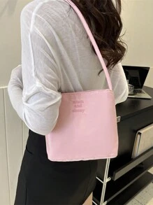 1 件时尚刺绣防水尼龙百搭休闲腋下单肩包，适合男女，农历新年，情人节，春季，夏季，节日，旅行 - 彩色 - 查看 9