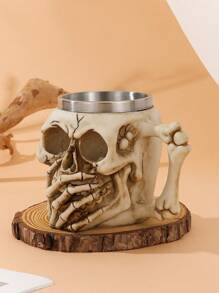 1pc Stainless Steel Skull Mug Cup - Decor And Gift For Men - Stein, Tank, Coffee Cup, And Tea Cup All-In-One - - Multicolor - View 5