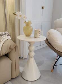 金屬工藝白色小圓桌，客廳家具牛奶白咖啡桌極簡現代黑色邊桌 - 彩色 - 查看 15