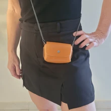 Women's Bag Mini Leather Bag Baladinha Chain Strap Fashion Launch 12 Colors - Màu hồng gỉ - Xem 6