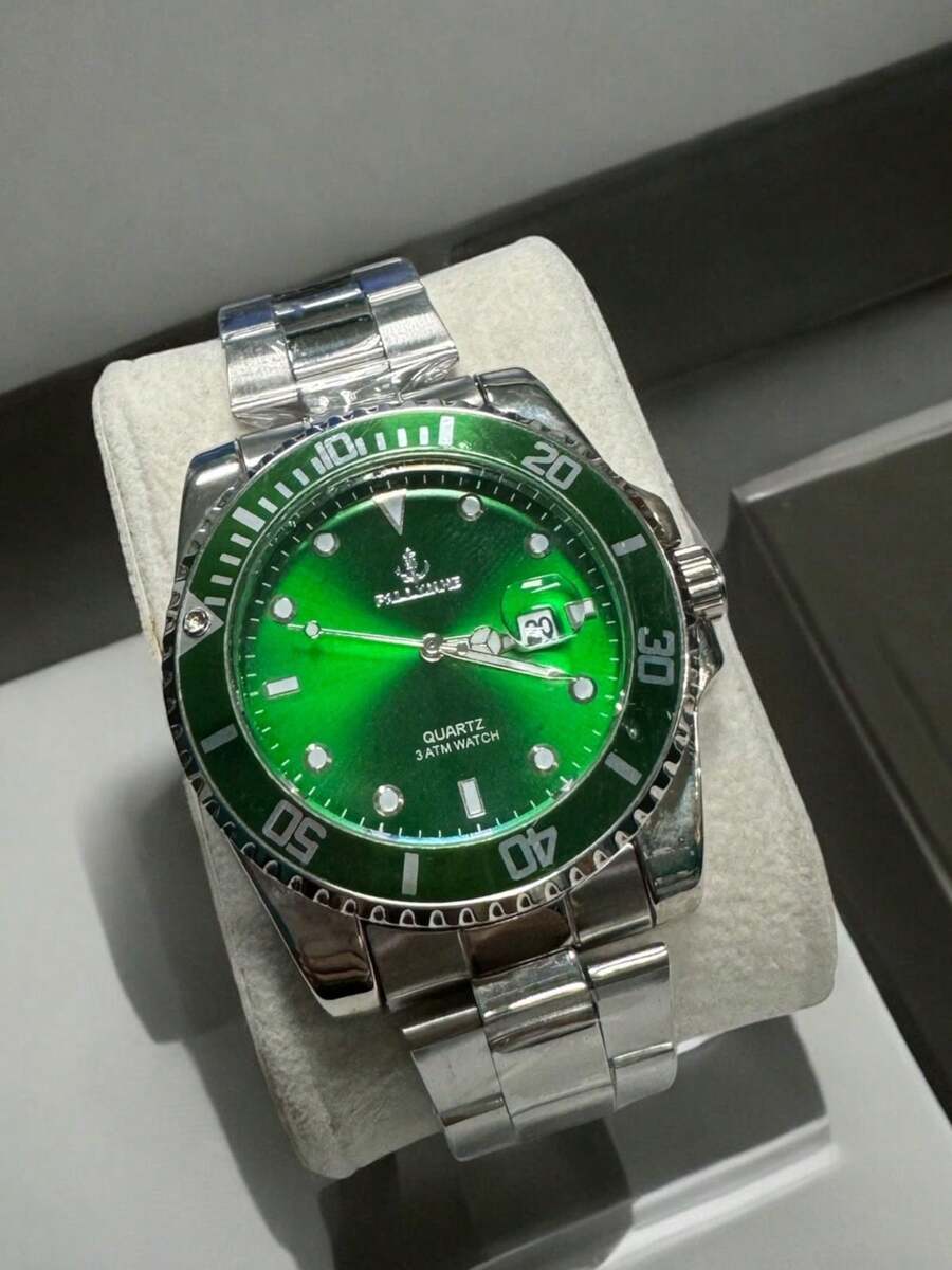 Men's Waterproof Watch Men's Fashion For Gift M50 - Green Silver - View 1