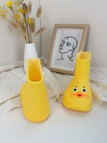 1 Pair Cartoon Kids Rain Boots, Waterproof Rubber Rainshoes For Boys & Girls - Yellow - View 9