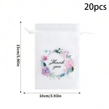 20PCS Thank You Organza Gift Bags With Drawstring Wedding Birthday Party Favor Bags - Multicolor - View 10