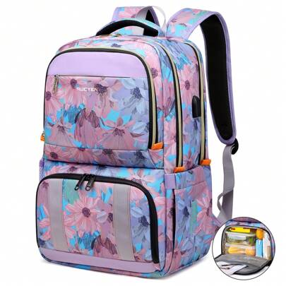 Insulated Cooler Picnic Bag Lunch Backpack Large Capacity Outdoor Picnic Camping Waterproof Backpack With USB Port 15.6 Inch Laptop Bag For Work Campi