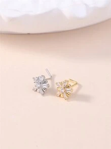 1入組鑽石鈦鋼鑲嵌雪花形鼻釘,l型骨鼻針身體珠寶 - L058 - 查看 3