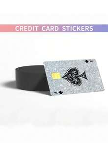 1pc Ultra-Thin Vinyl No Residue Rhinestone Credit/Debit Card Skin Sticker For Bank Cards, Transportation Cards, Keys Cards - Waterproof, Scratch-Resistant, Anti-Slip - Multicolor - View 3
