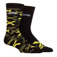 Jeep Breathable Cushioned Bamboo Work Boot Socks - Heavy Duty Knit Ribbed Socks (Black / Yellow) - Fast Shipping And Quick Delivery - Black - View 3