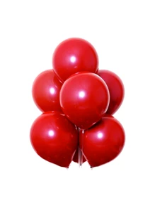 50 Plain Colorful Bladder Balloon 7 Inch Pear Shape Balloons Birthday Party Decoration Tea Reveal Arch - Merah - View 3