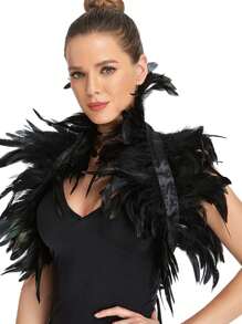 Halloween Lông Vũ Nhún Vai Khăn Choàng Quấn Vai Mũi Retro Gothic Cổ Cosplay Diễn Sân Khấu Cổ Giả Quần Áo Phụ Kiện - Nhiều màu - Xem 6