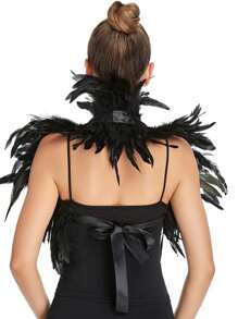 Halloween Lông Vũ Nhún Vai Khăn Choàng Quấn Vai Mũi Retro Gothic Cổ Cosplay Diễn Sân Khấu Cổ Giả Quần Áo Phụ Kiện - Nhiều màu - Xem 5