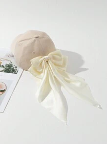 1顶女士加长蝴蝶结棒球帽，可调节户外休闲纯色可爱优雅遮阳帽，适合上学、夏季、海滩、度假、旅行 - 長蝴蝶結 - 查看 13