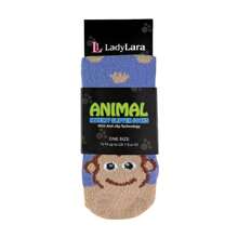 Sock Snob 1 Pack Ladies Fluffy Animal Pattern Slipper Socks With Grips (Elephant) - Fast Shipping And Quick Delivery - Blue - View 2