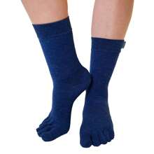 TOETOE Unisex Toe Socks - 1 Pack Outdoor Wool Mid-Calf Toe Socks For Men And Women (Denim Blue) - Fast Shipping And Quick Delivery - Blue - View 5