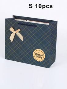 5pcs/10pcs Pack New Plaid Paper Bags, Creative Business Gift Bags, Return Gift Bags With Handles - Plaid Paper Bag - View 6