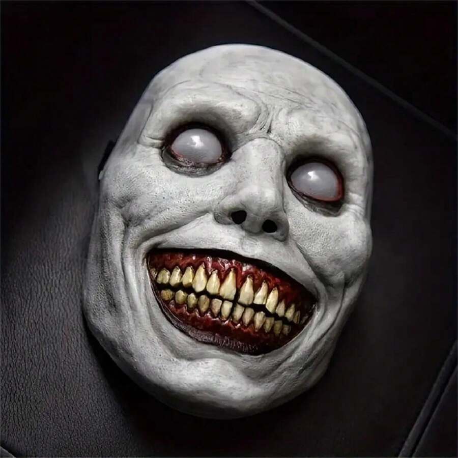 1pc Scary Zombie Mask For Men - Perfect For Halloween And Cosplay, Realistic Demon Look, Durable Plastic Material - Multicolor - View 1