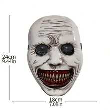 1pc Scary Zombie Mask For Men - Perfect For Halloween And Cosplay, Realistic Demon Look, Durable Plastic Material - Multicolor - View 3