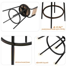 Honey Swivel Bar Stools Paper Rope Handwoven Barstools With Back Set Of 2 Rustic Round Counter Chairs For Dining Room, Kitchen Island (Honey).YH Choice