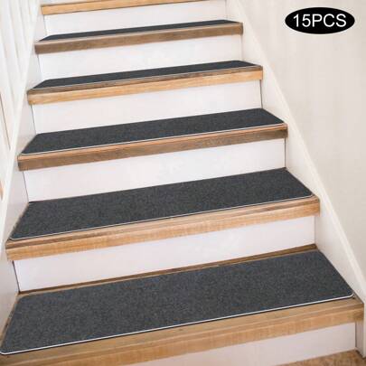 Trappmattor Set med 15 mattor Trappmattor Självhäftande Trappmattor Svart Trappmatta