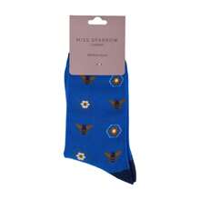 Miss Sparrow 1 Pack Ladies Novelty Animal Patterned Bamboo Socks (Monkey (Olive)) - Fast Shipping And Quick Delivery - Blue - View 2