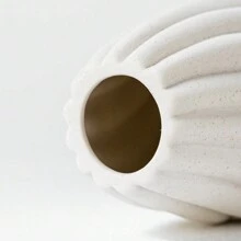 1Pc Minimalist Style Stripe Shape White Ceramic Vase Bedroom Living Room Home Decor Flower Vase Rama Decoration Rama Room Decor Glass Vase