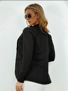 Elegant Timeless Women's Social Tailor Blazer With Waistband - màu đen - Xem 2