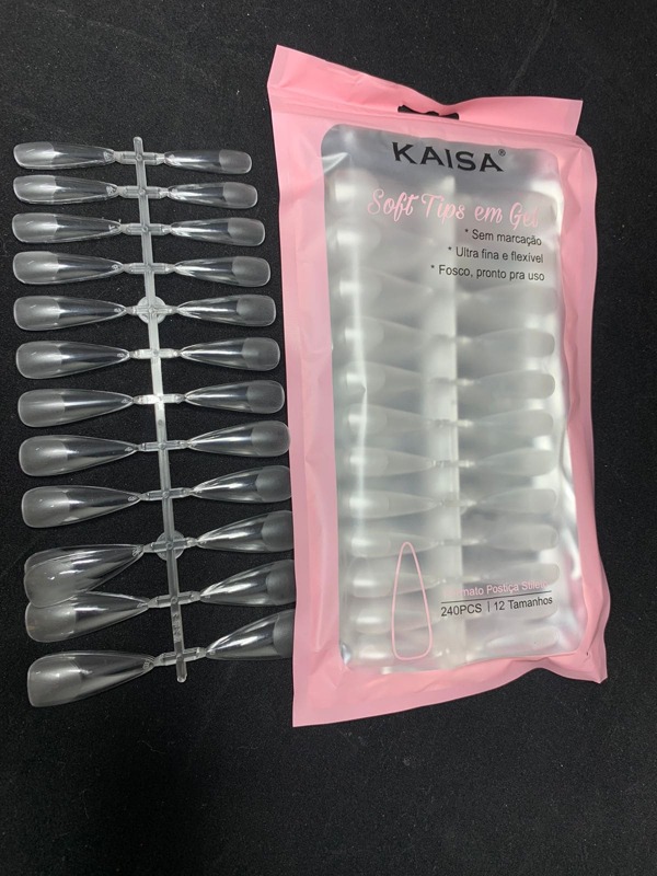 Unhas Soft Tips em Gel POSTIÇA STILETO – Transparente 240 PCS Festa Junina