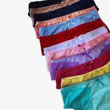Kit 5 Panties Cotton High Waist Thong Cotton Lining Adult Women's Lingerie - 彩色 - 查看 2