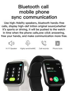 T500+Plus reloj inteligente de pantalla completa de 1,75 pulgadas llamada Bluetooth personalizada fondos de pantalla música frecuencia cardíaca presión arterial - Negro - Ver 3