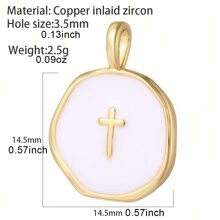 1 pezzo Ciondolo smaltato a mezzaluna, medaglia a forma di cuore, pentagramma a forma di fulmine, ali, cuore, croce, accessori per gioielli fai-da-te, orecchini, collana, braccialetto