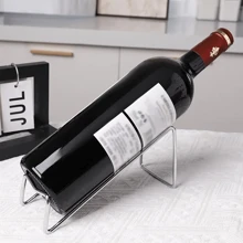 Dos piezas de Estantería de Vino de Sobremesa, Estantería de Vino, Estantería Moderna de Almacenamiento de Botellas y Copas de Vino de Metal, Estantería de Botellas de Vino de Hierro, Estantería Creativa de Exhibición de Vino, Bandeja de Vino para el hogar, Estantería Decorativa para Colocar Botellas de Vino en el Gabinete, Artículos del hogar (Negro Plateado Dorado), Para Exteriores, Campamento - Multicolor - Ver 4