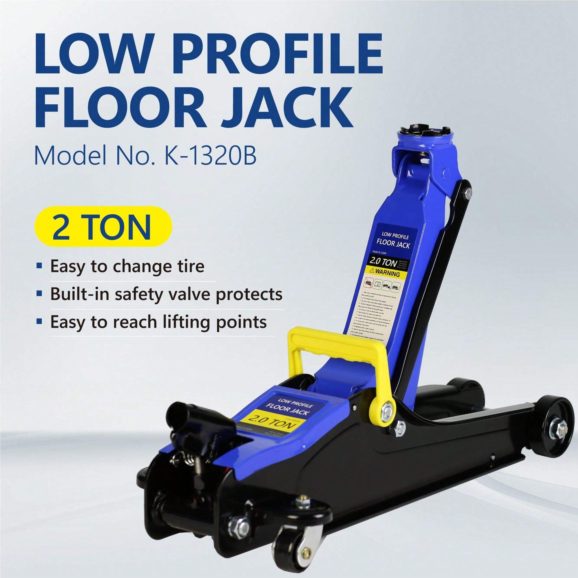 Floor Jack, 2 Ton Low Profile Floor Jack, Heav YDuty Steel Racing Floor ...