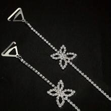 2pcs Elegant Minimalist Butterfly Body Chain, Chic Sexy Invisible Off-Shoulder Strap Jewelry, Adjustable Rhinestone Shoulder Chain Accessory