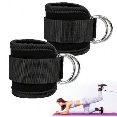 (1 Pair)Ankle Strap For Cable Machine - Fitness Ankle Straps-One Size Fit With Premium Padding, Glute Kickback Ankle Strap, Ankle Cable Straps For Workout, Booty Workout, Leg Extension, Hip Abductors & Lower Body Exercises.