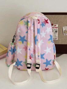 3pcs/Set Star Print Fashionable Sweet Women's Combination Backpack With Lunch Bag And Pencil Case, Large Capacity Outdoor Travel Computer Backpacks, College Style Back To School Commuter Bookbag For Middle And High School Students - Multicolor - View 5