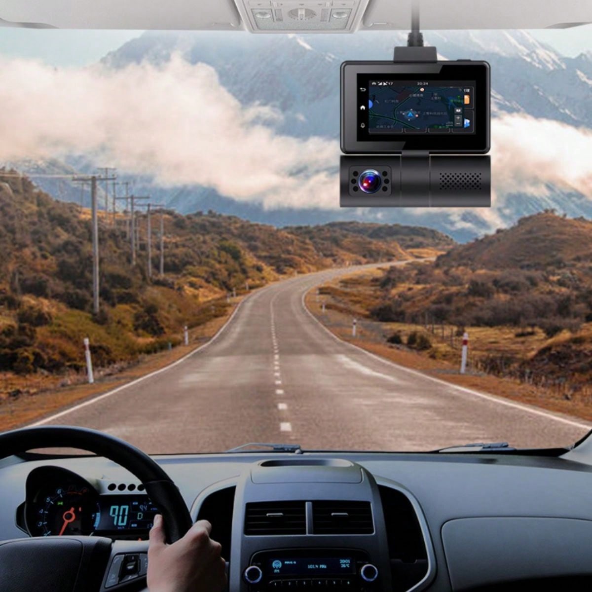 4G WiFi Dash Cam With Touch Screen GPS Front And Interior Recording High Definition Car Driving Video Recorder_voghion.com