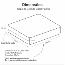 Capa Para Colchão Casal Padrão -  Malha Gel/Helanca com Zíper Resistente - Champanhe - Visão 5