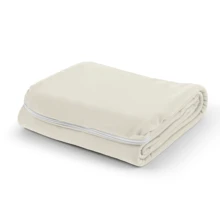 Capa Para Colchão Casal Padrão -  Malha Gel/Helanca com Zíper Resistente - Champanhe - Visão 2