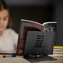 Bookshelf Document Rack Heavy Duty Metal Reading Rack With Book Magazine Menu IPad Music Speech 5 Adjustable Positions (Black) - Multicolor - View 1