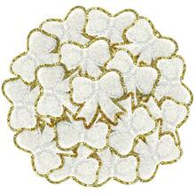 10 件可爱蝴蝶结装饰雪尼尔贴布，刺绣贴花，适用于 DIY 服装、背包、鞋子 - 熨烫设计 - 白色 - 查看 6