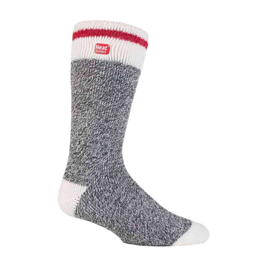 Heat Holders Mens Twist Patterned Thick Winter Thermal Socks (Eton) - Fast Shipping And Quick Delivery - Grey - View 1