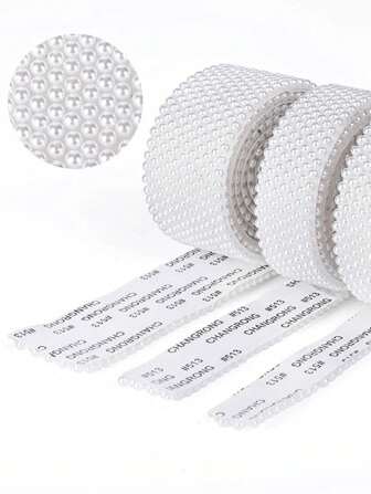 1 pieza Cinta adhesiva de 35 pulgadas con diamantes de perlas, pegatina de diamantes DIY para decoración de joyas, cinturón semi-circular con pegatina de diamantes de perlas