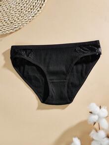 6 Pcs Multicolored Lace Comfortable, Breathable, Simple Mid Waist Women's Triangle Pants - Multicolor - View 3