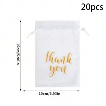 20PCS Thank You Organza Gift Bags With Drawstring Wedding Birthday Party Favor Bags - Multicolor - View 12