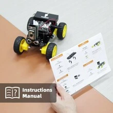 TSCINBUNY 智能机器人套件适用于 Arduino，可使用代码 ESP32 Wifi 摄像头进行编程，畅销教育机器人完整自动化套件，附带代码和说明 - 白色 - 查看 6